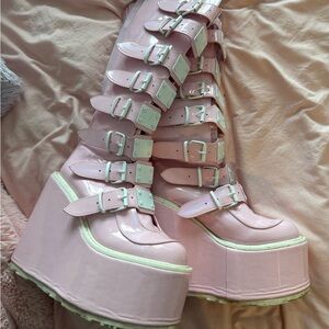 Demonia Platform Buckle Boots